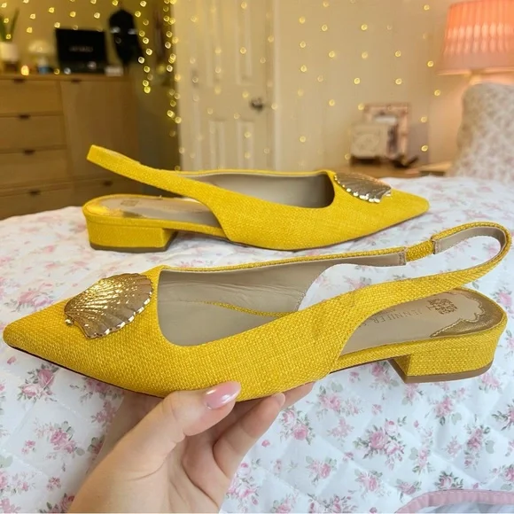 Jennifer Sumko x Antonio Melani LaMinerva Shell Slingback Flats Coastal Southern - Picture 4 of 8